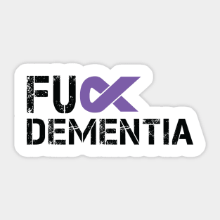 Fuck Dementia Awareness Gift Purple Ribbon Support Warrior Sticker